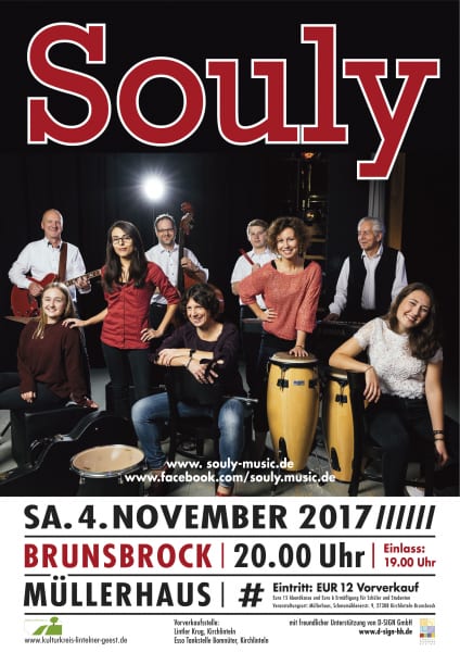 Die Souly-Band kommt am 4. November ins Müllerhaus Brunsbrock